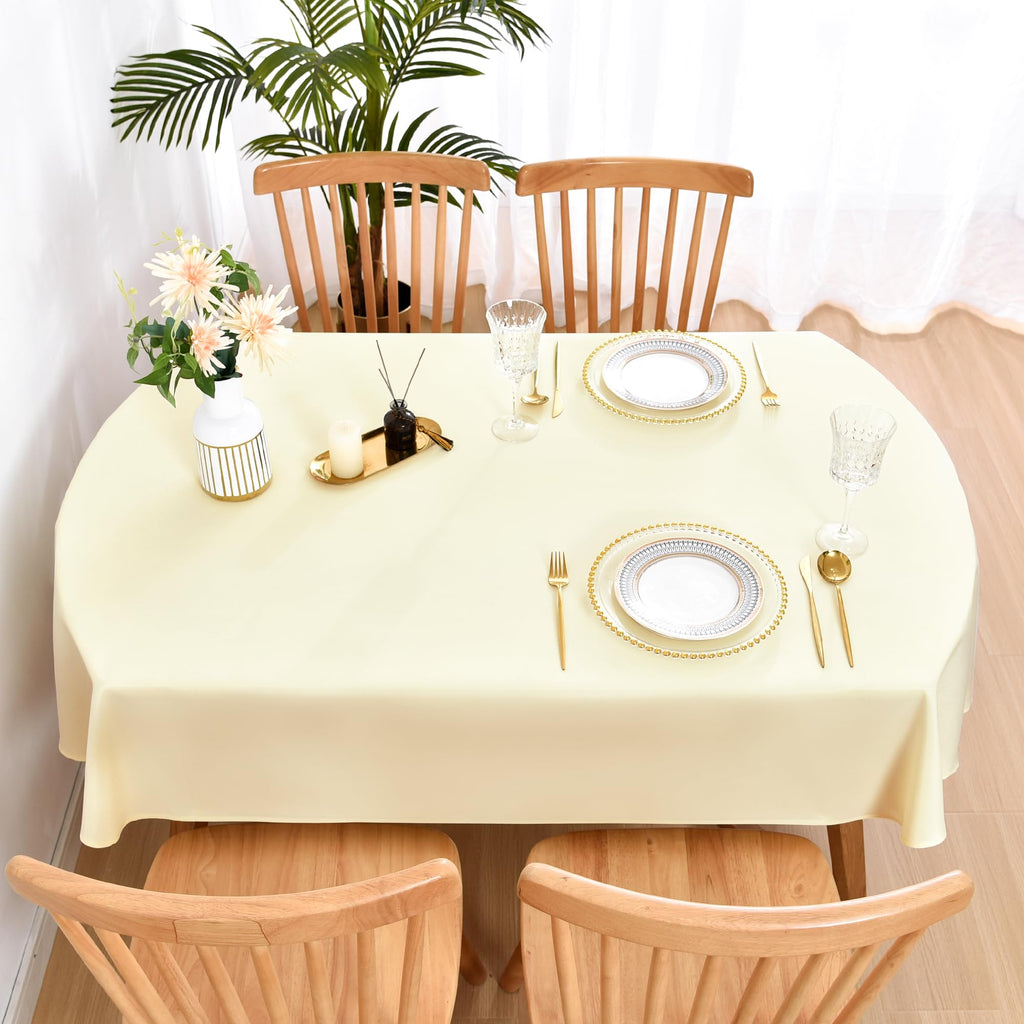 Oval Tablecloth 60 x 102 Inch Washable Fabric Table Cloth