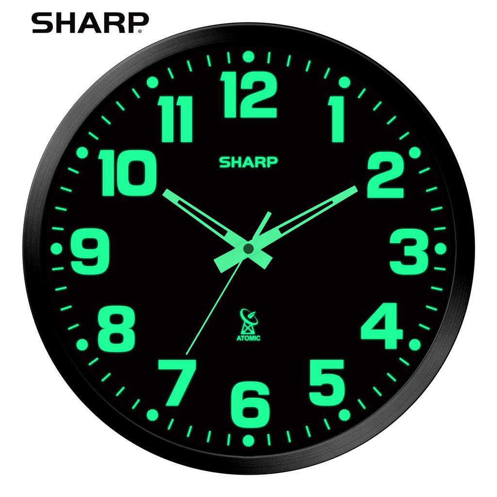 Inspired Nelson Style 12-Inch Atomic Wall Clock, Battery Operated, Glow in Dark