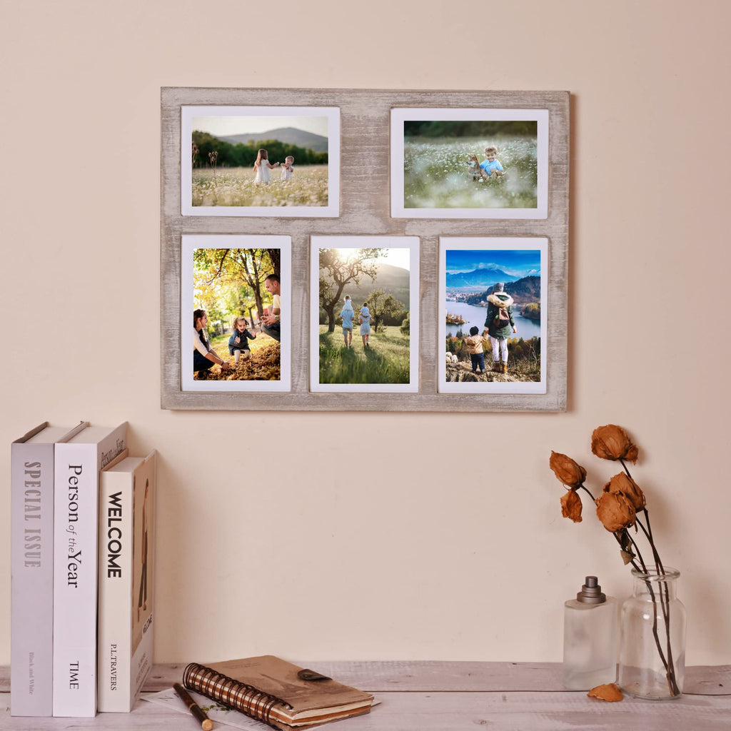 Farmhouse Picture Frame 5X7 Rustic Photos Frame Opening