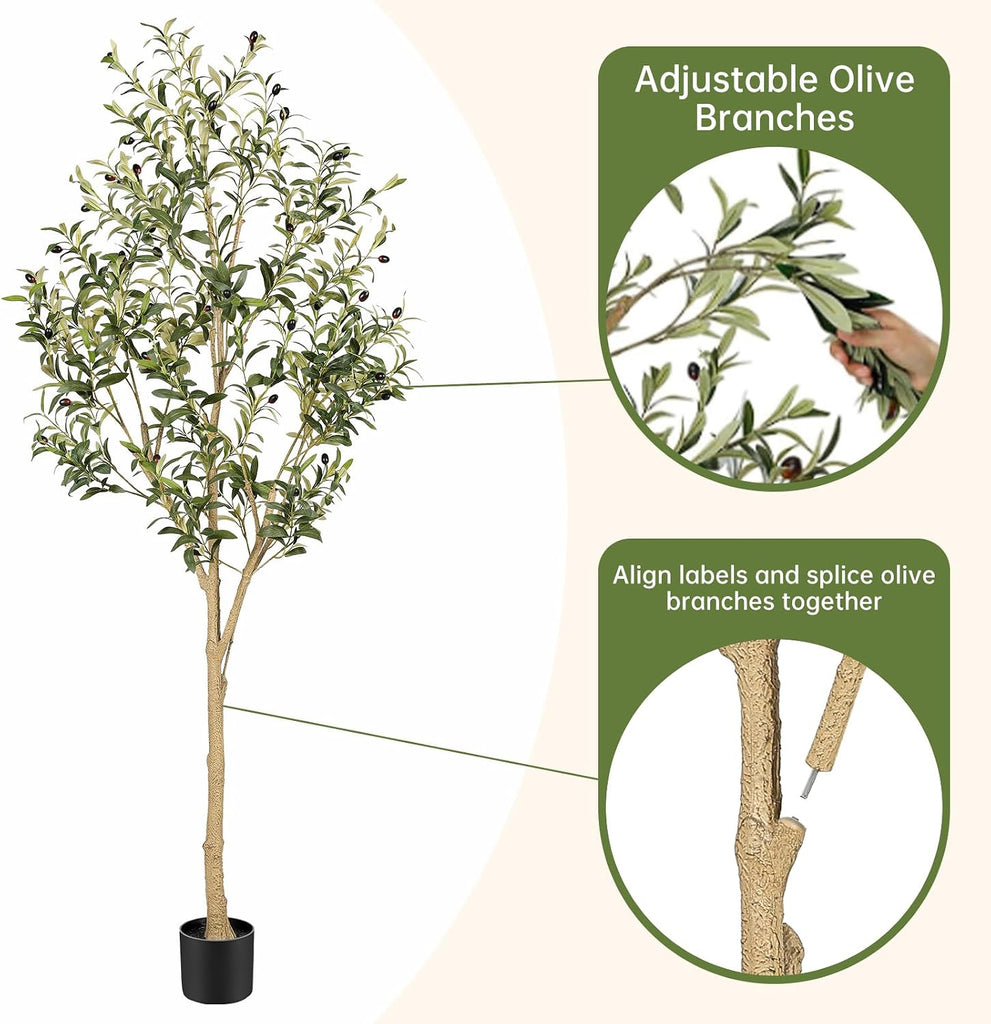 6FT Artificial Olive Tree Indoor with Realistic Appearance