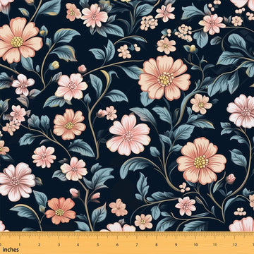 Groovy Flower Fabric by The Yard Retro Floral Boho Upholstery Fabric 70S Hippie Flowers Bohemian Decor for DIY Sewing