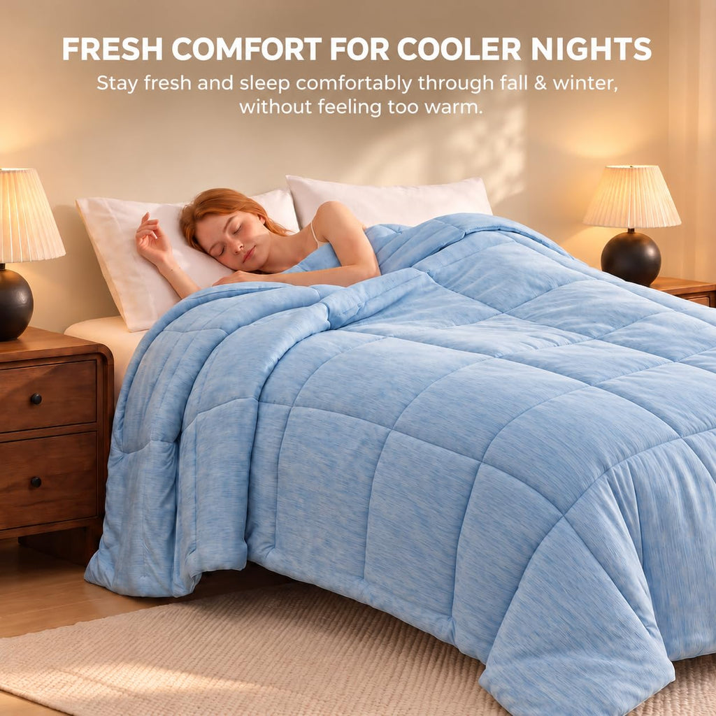 Cooling Comforter, King/Cal King Size, Blue, 106 x 94 Inches