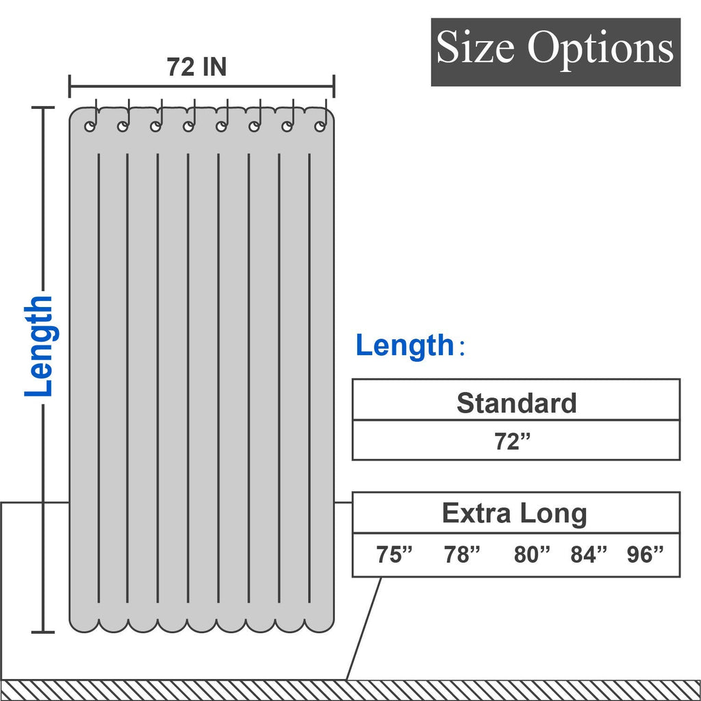 Waffle Weave Long Shower Curtain White, 72x78