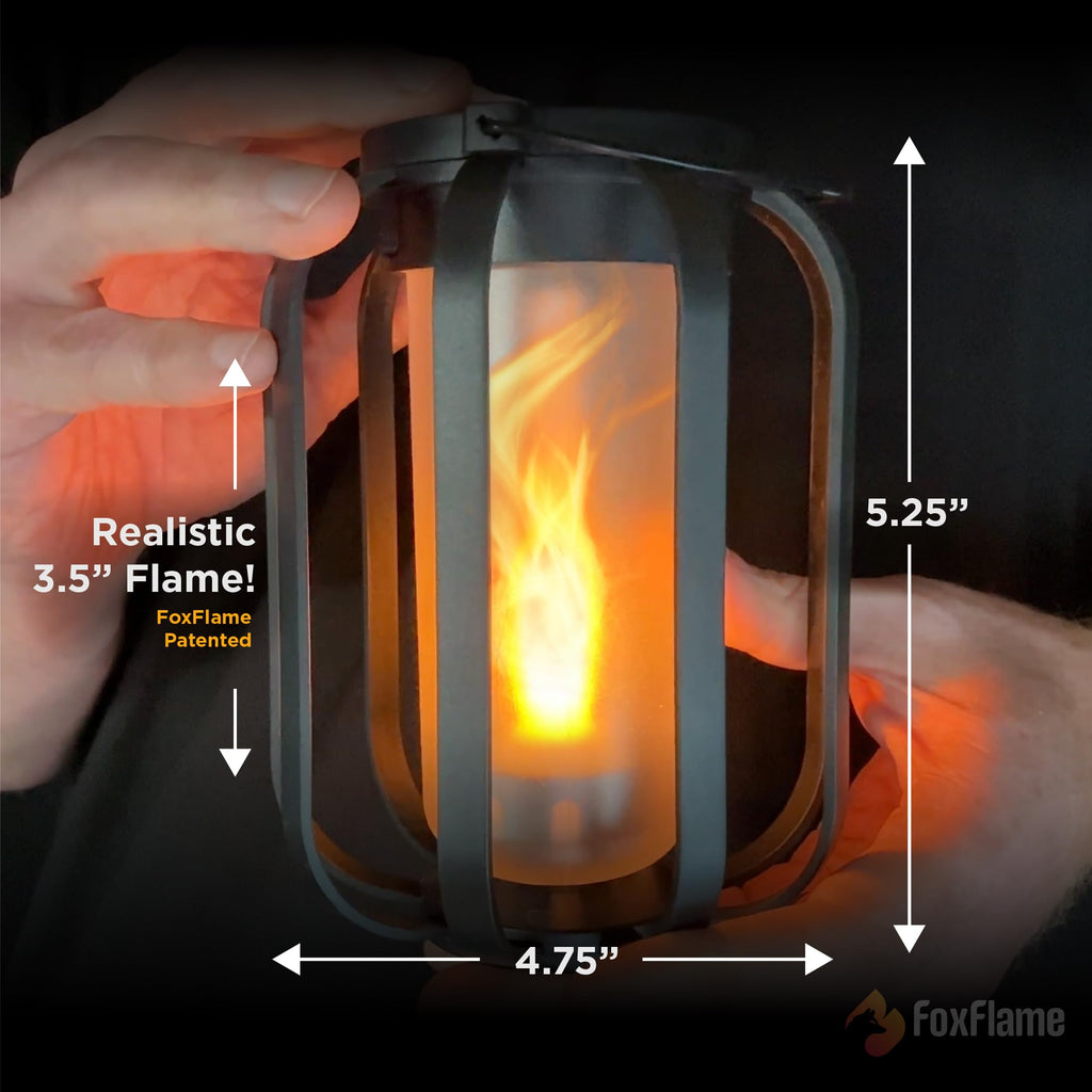 Modern Solar Lanterns Outdoor Waterproof, Patented Fire Effect