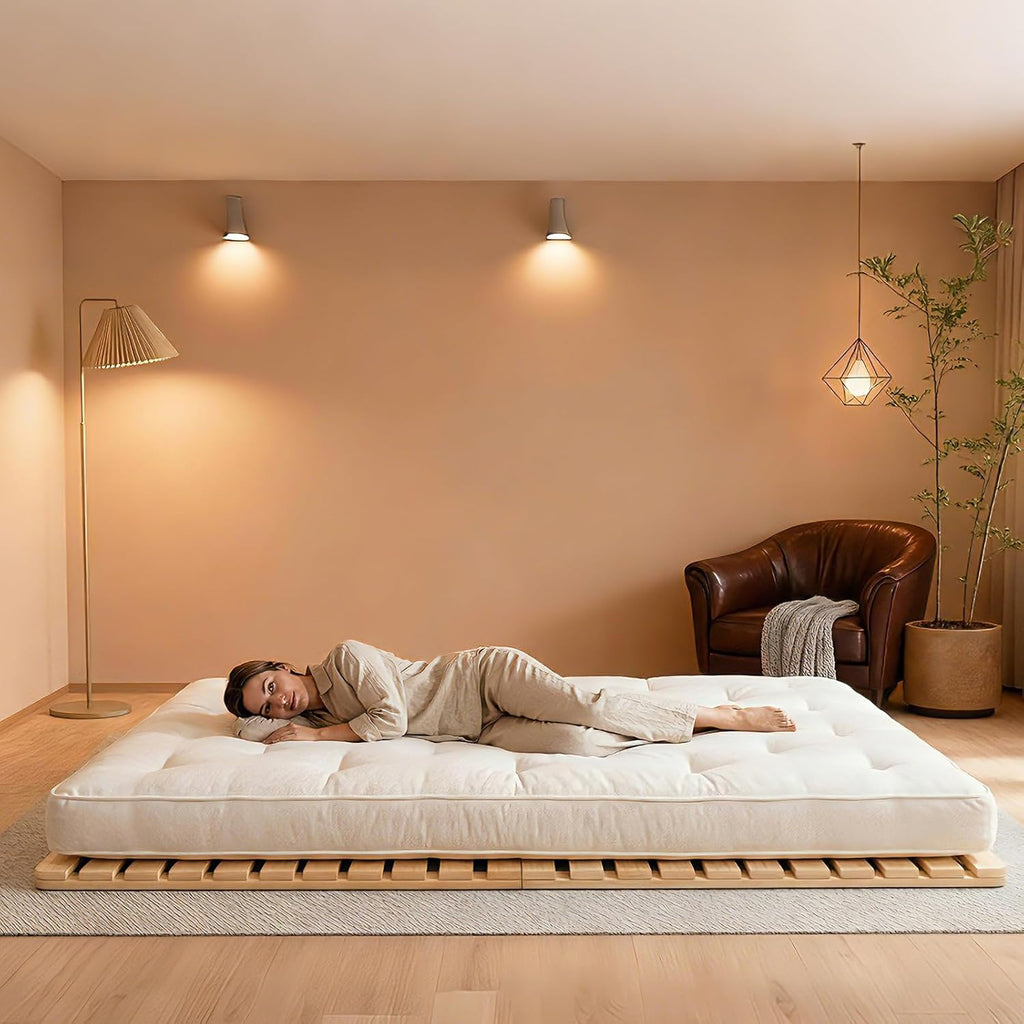 Floor Bed Frame, Foldable Tatami Bed Frame Futon Frame