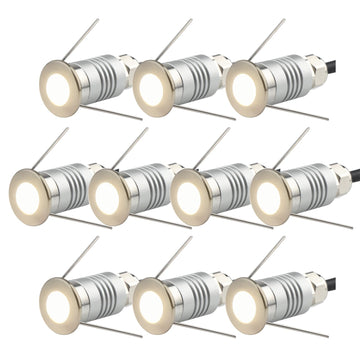 LED Mini In-Ground Starlight, 1W 12V DC Low Voltage Recessed Well Light, IP67 Waterproof, Buried Underground Marker
