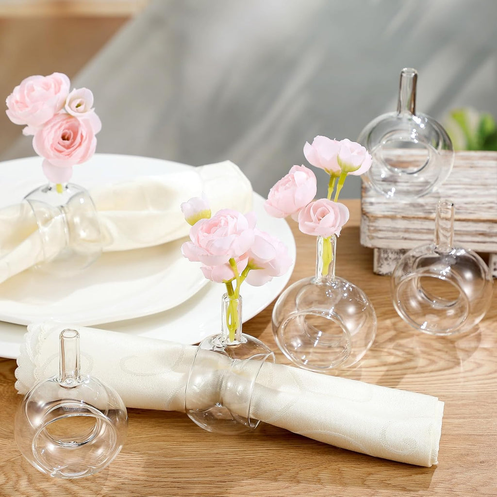 Glass Vases Napkin Rings Hand Blown Borosilicate - Set of 12