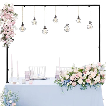 Over The Table Rod Stand with Clamps Metal Table Arch, Adjustable 13''-42'' Tall, 29''-98'' Length, Ideal for