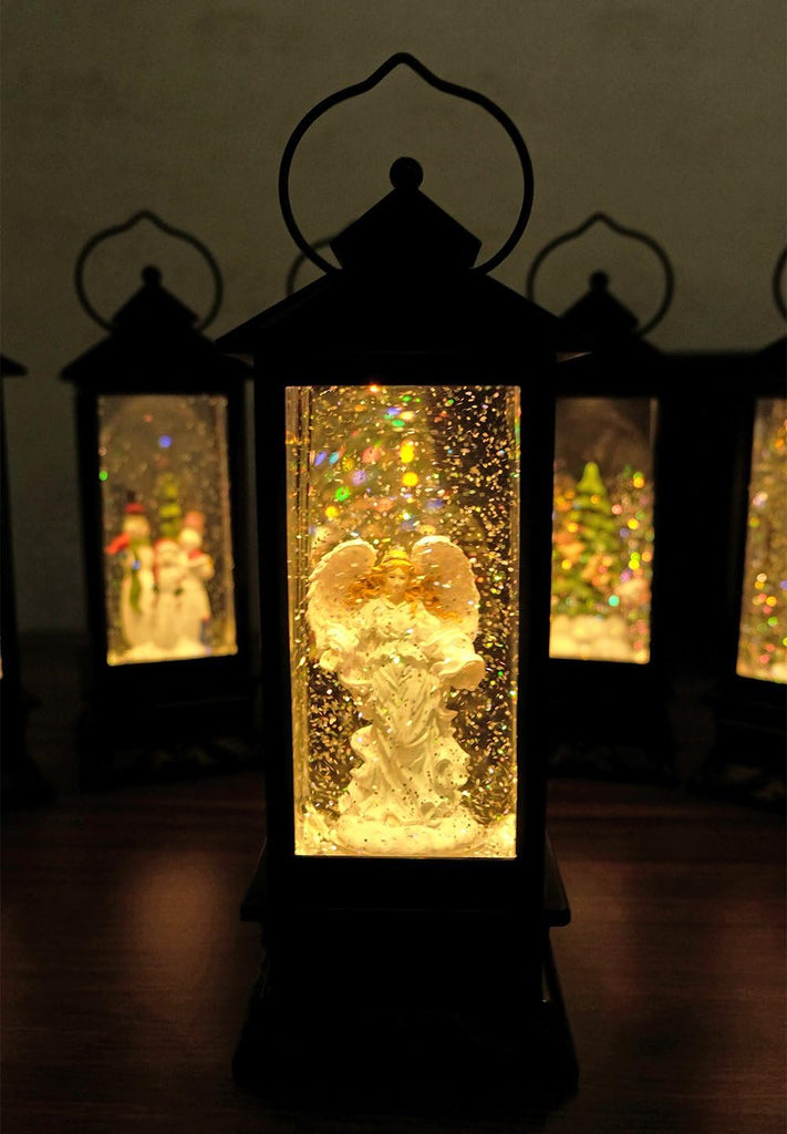 Angel Christmas Musical Snow Globe Lantern with 6 Hour Timer