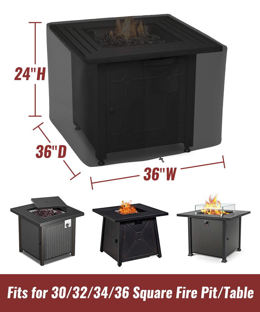 36 Inch Square Fire Pit Cover for Propane Fire Pit/Table