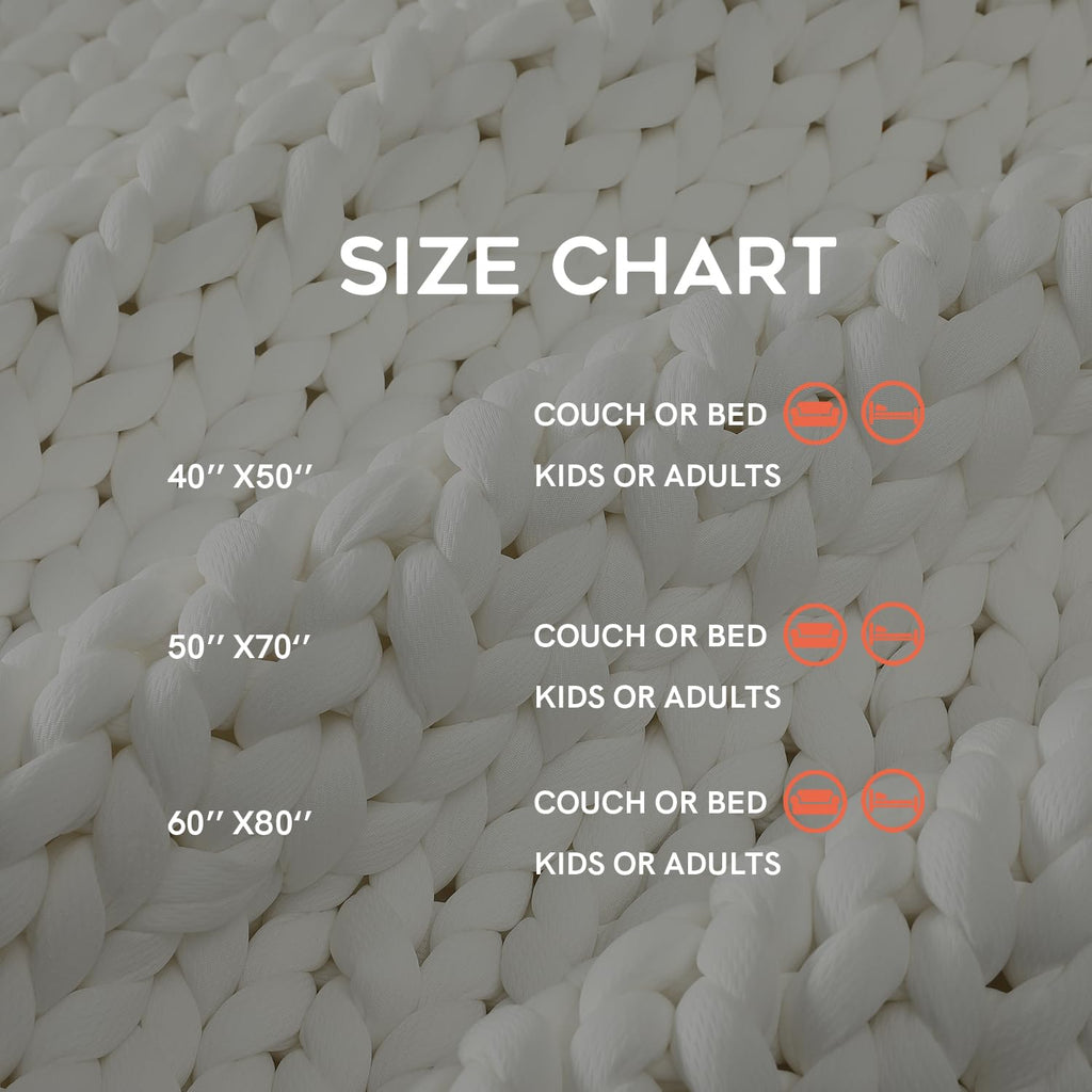 Cooling Chunky Throw Blanket, Medium-Weight, Hand Knitted, Skin Friendly, Ventilated and Breathable, Machine
