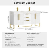 Bathroom Vanity with Sink, Modern Bathroom Vanity with Faux Marble Top