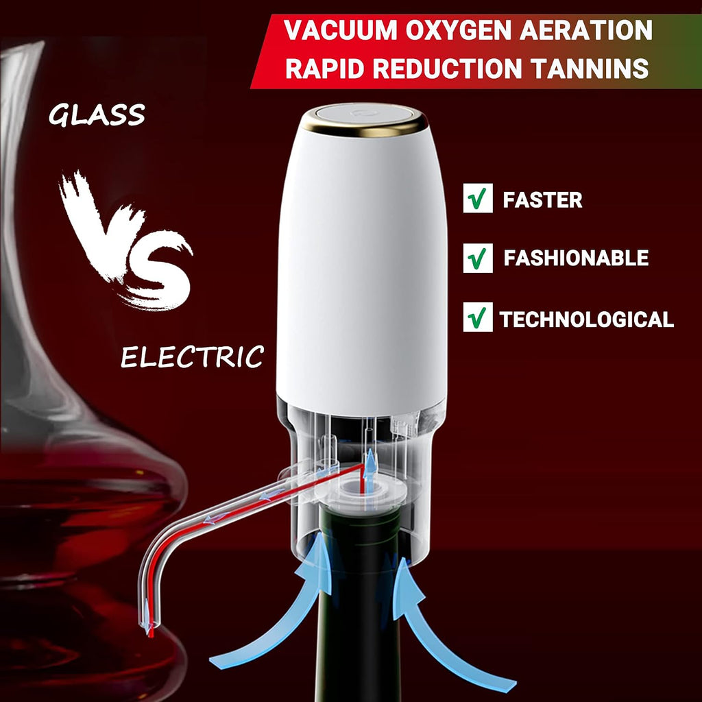 Electric Wine Aerator Decanter Pourer Automatic Dispenser with USB Rechargeable for Wine Lovers