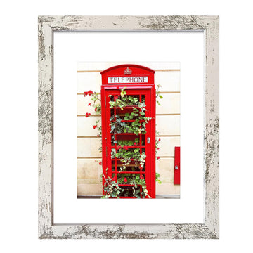 16x20 Picture Frames Distressed White, Display Pictures 11x14 with Mat or 16x20 without Mat, Photo Frames Wall
