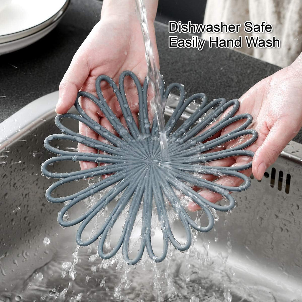 Silicone Trivet Mat - Hot Pot Holder Hot Pads for Table & Countertop - Trivet for Hot Dishes - Non-Slip & - Set of 3