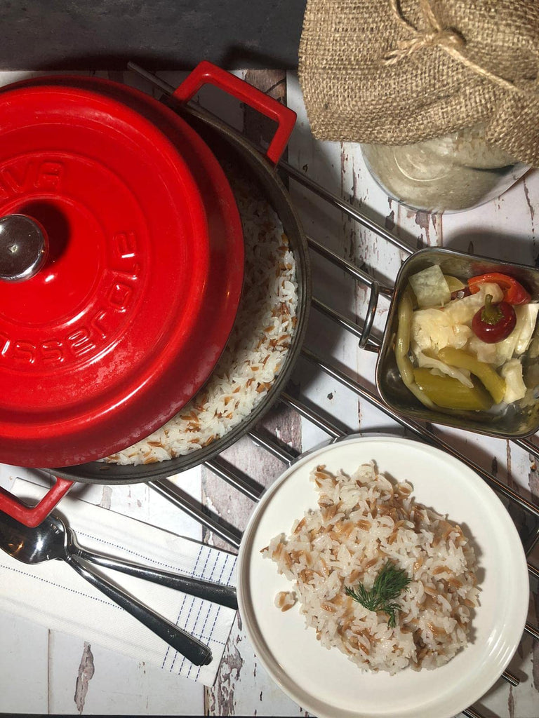 3.7 Quart Enameled Cast Iron Braiser: Multipurpose Stylish Red Round Dutch Oven Pot with Enameled Black Interior and