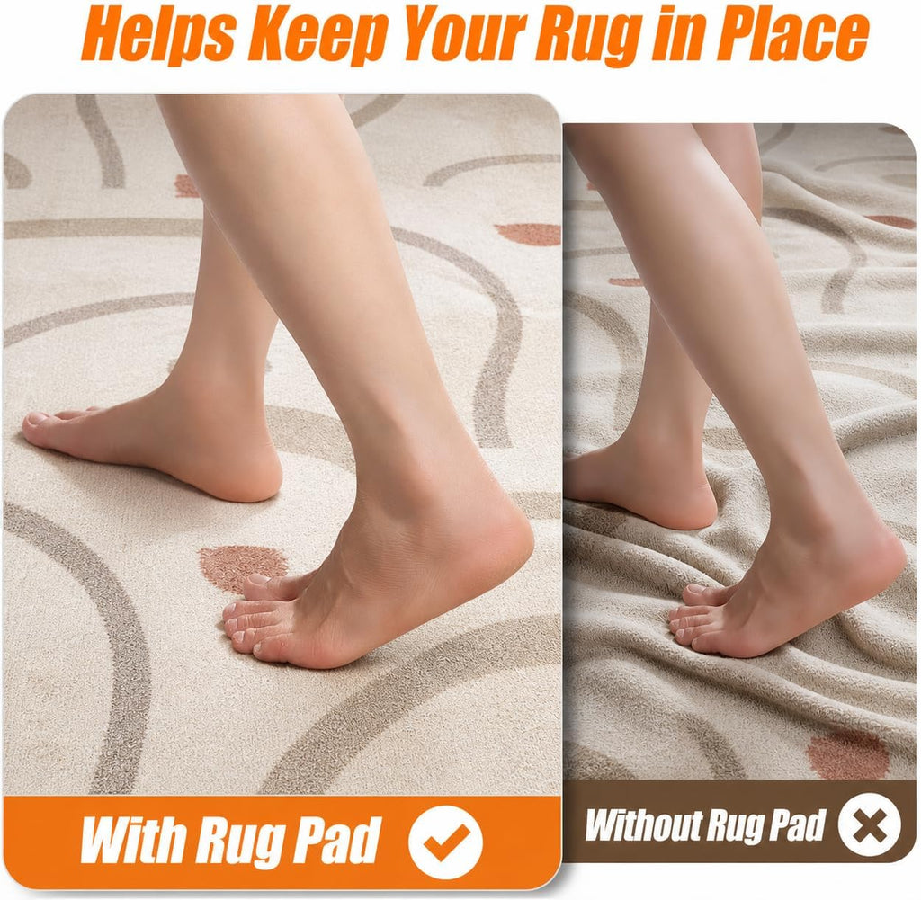 Non Slip Rug Pad 9x12 Ft, 1/8" Thick Rug Mats, Carpet Padding Under Rugs