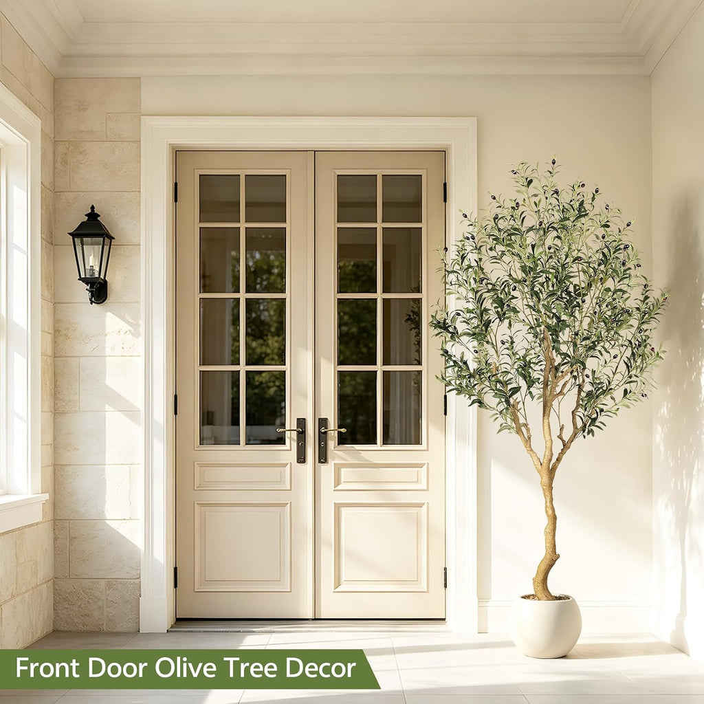 Faux Olive Tree 7ft with UV Resistant for Indoor Outdoor Decor