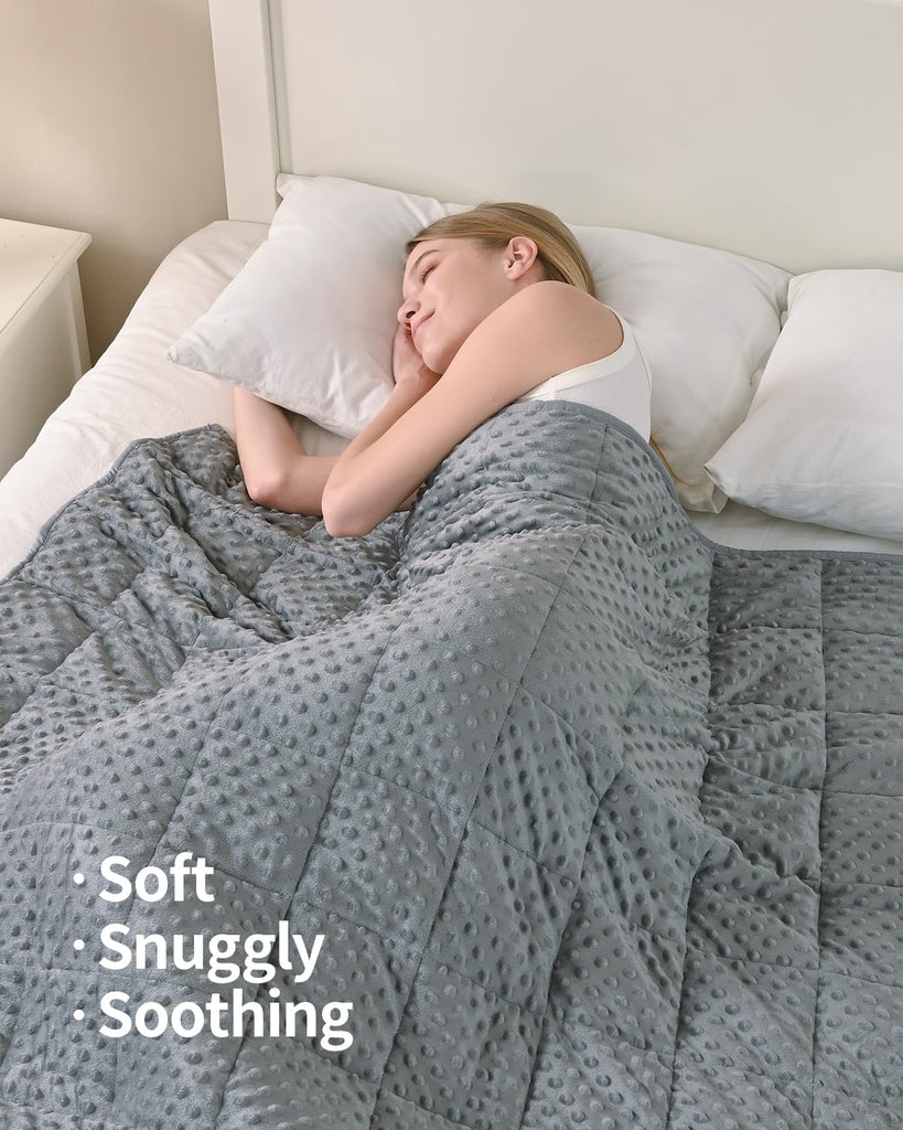 Cooling Weighted Blanket for Adults, Queen Size 15 lbs, 60′′x80′′