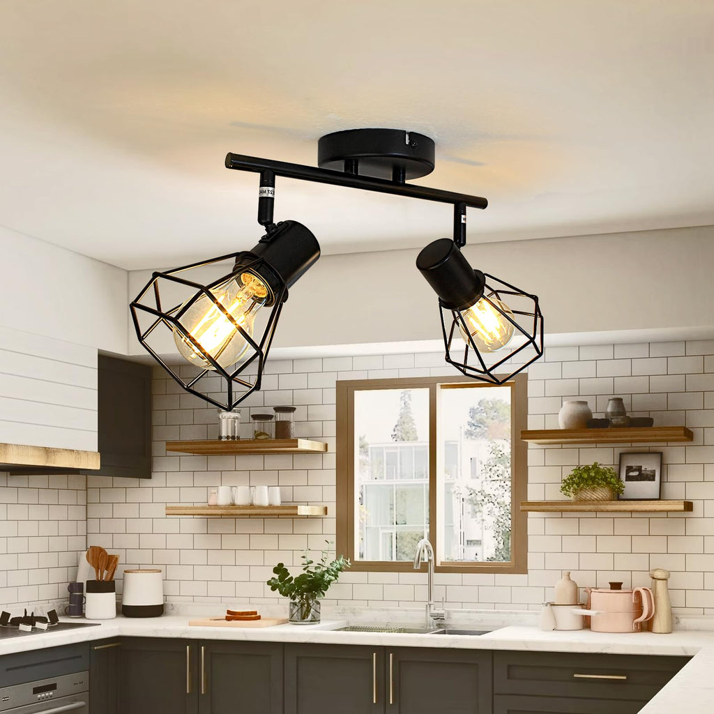 Track Lighting Black, Rotatable Ceiling Light Fixtures, E26