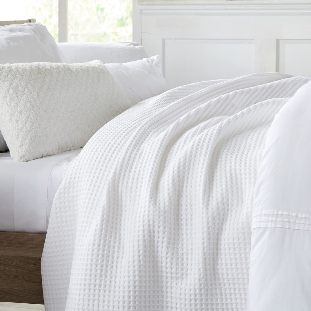 100% Cotton Waffle Weave Bed Blanket | Soft, Breathable, and Lightweight Blanket for All-Season | Perfect for
