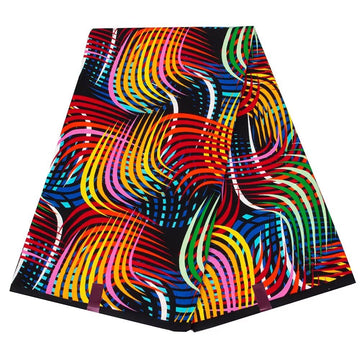 African Fabric 6 Yards Multicolored Ankara Print Fabric