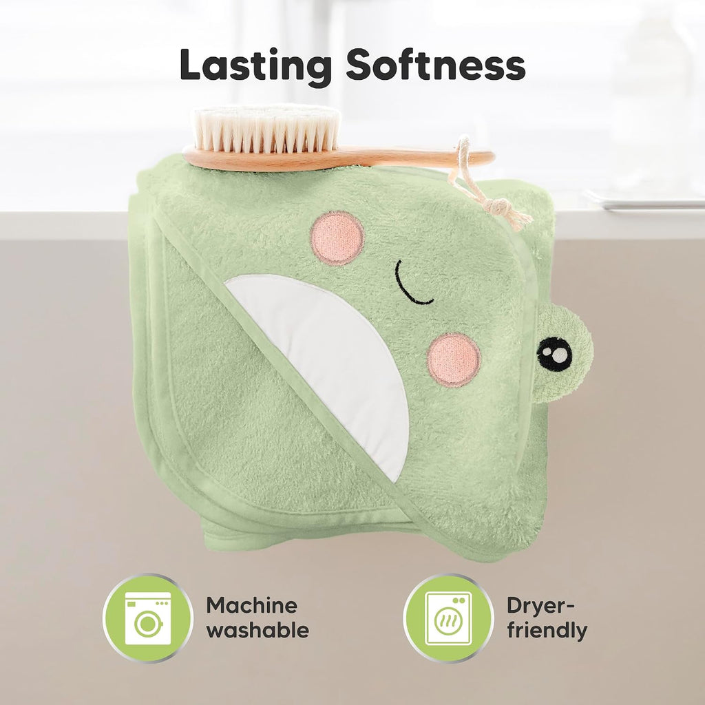 Hooded Baby Towel for Newborn, Baby Bath Towels (Frog, Regular)