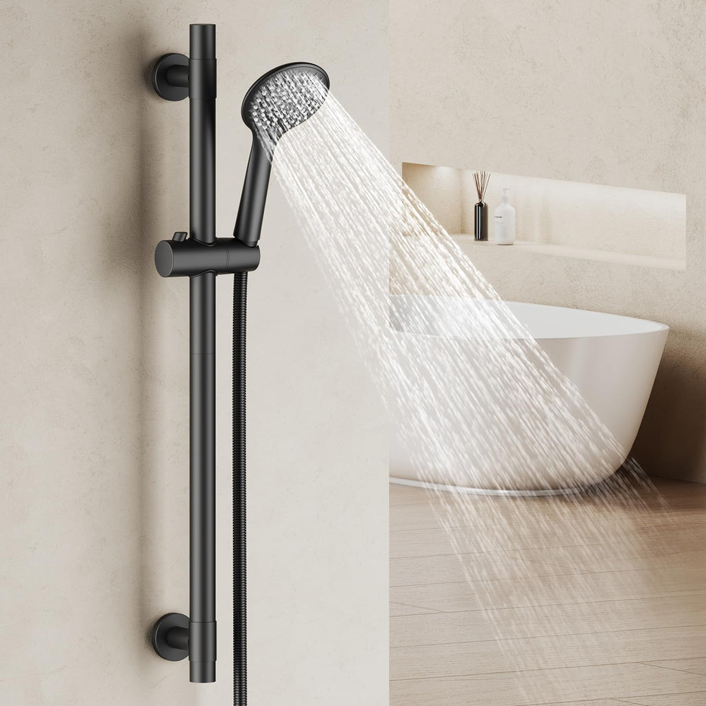 Shower Slide Bar Handheld Shower Head with Hose, 5-Function Hand Shower with Wall Mount,shower slide bar,adjustable