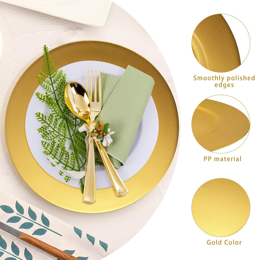 Table Charger Plates, 13'' Serving Dinner Plate Chargers - Set of 12