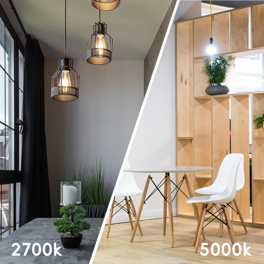 Edison Bulbs E26 LED Bulb 60 Watt Equivalent, Vintage LED Light Bulbs CRI90+ ST19, Dimmable Clear Light Bulbs (2700K