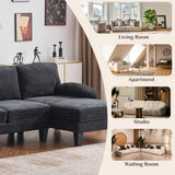 Karl home U-Shape Sectional Sofa Couch 111" Modern 4-Seat Sofa with Chaises Chenille Fabric Upholstered Covertible