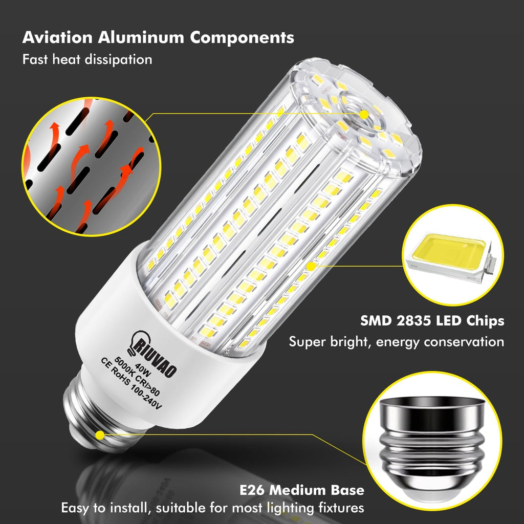 40W LED Corn Light Bulb Daylight LED Light Bulb 2pack Corn Light Bulb