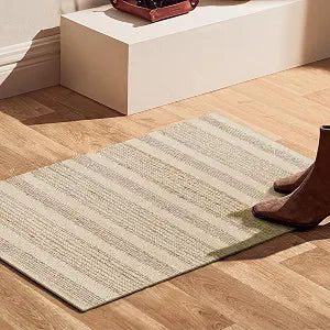 Area Rug Farmhouse 2x3 Feet - Hand Woven Jute Cotton Rug Bohemian Rustic Vintage - Non Slip Floor Rug Living Room