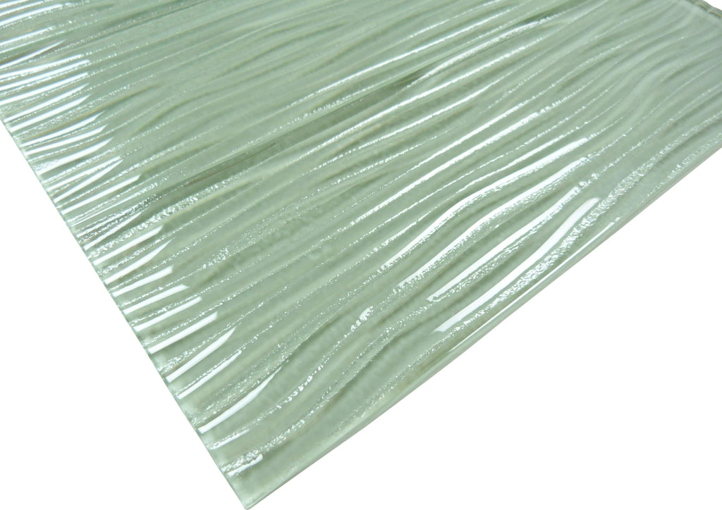 Oasis Tile Ocean Spray Green Wave | 4x12 Glossy Glass Subway Tile