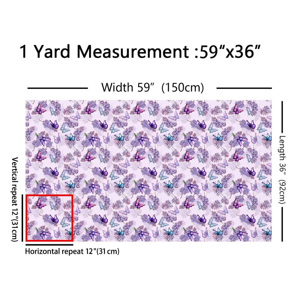 Lavender Butterfly Fabric By The Yard Soft Colorful