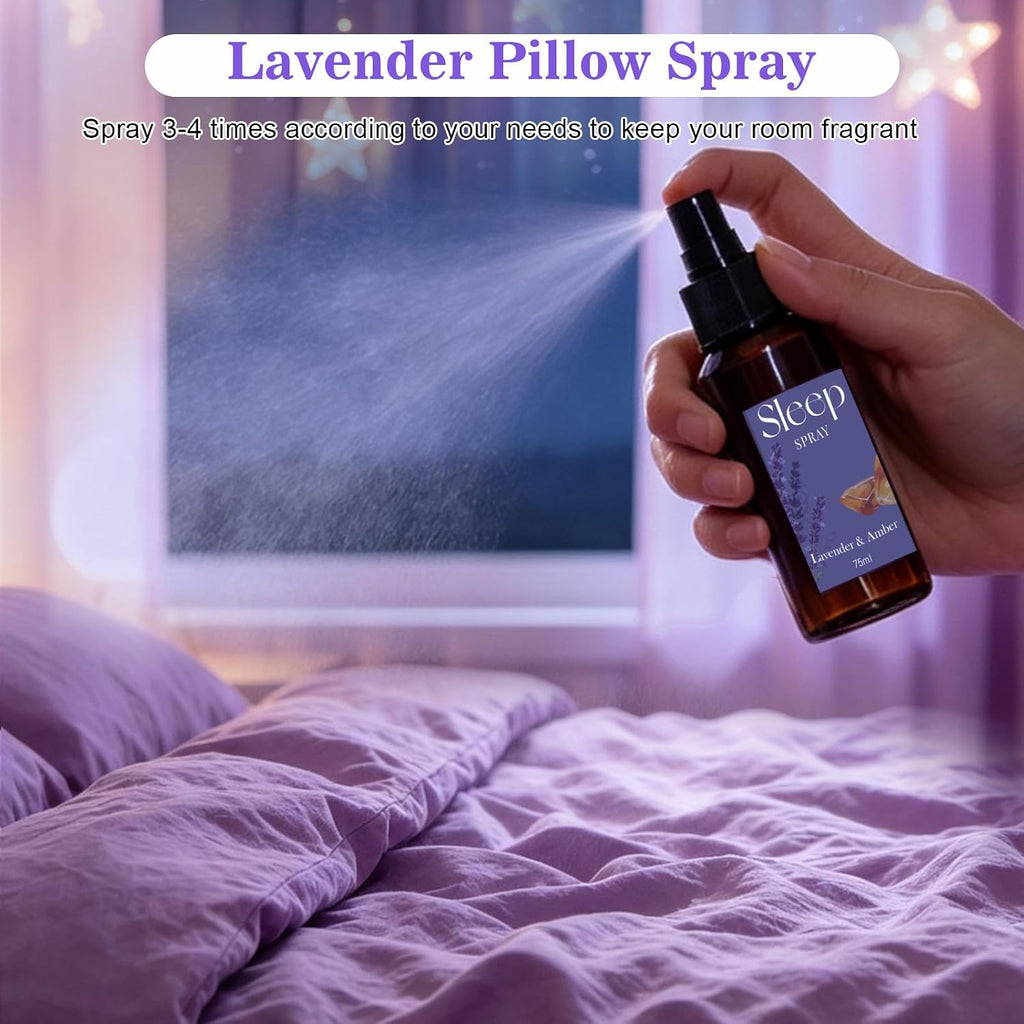 Room Spray with Lavender Essential Oil for Sleep, Pillow Sleep Spray - Set of 4