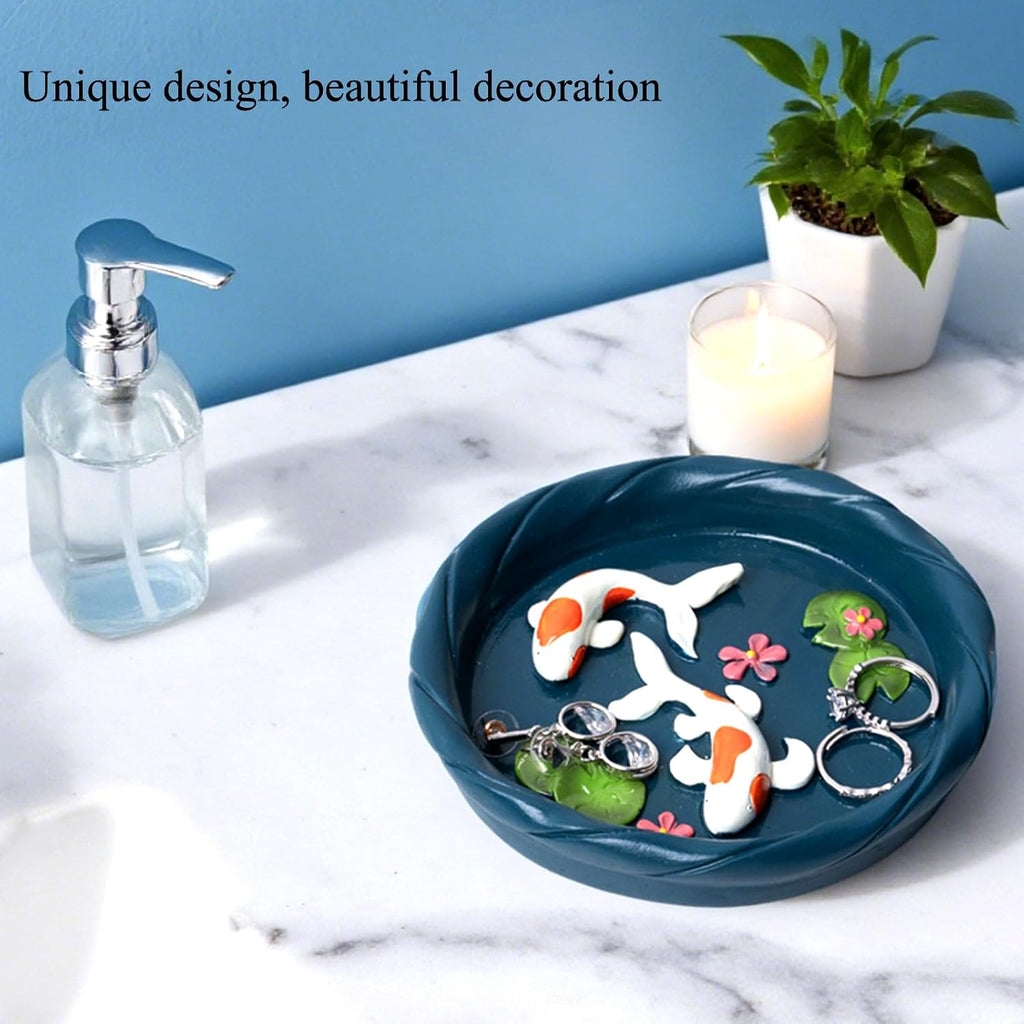 Koi Fish Ring Dish, Decorative Jewelry Tray & Key Bowl