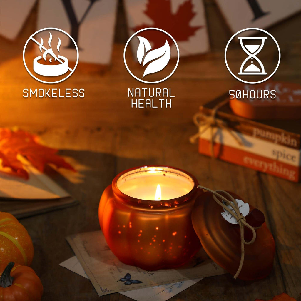 Fall Candle, Cinnamon Pumpkin Spice Candle, 12 oz Pumpkin Shaped Candles