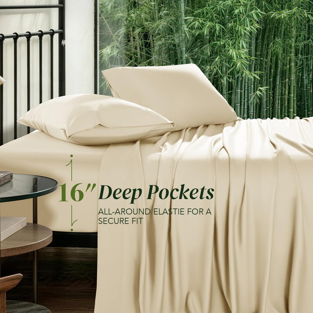 100% Organic Viscose Derived from Bamboo_ King Size Sheets Set