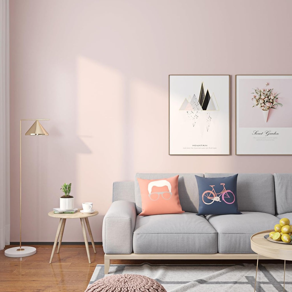 15.8X591 Baby Pink Wallpaper Stick and Peel Renter Friendly Wall Self Adhesive Wallpaper Girls Kids Room Nursery
