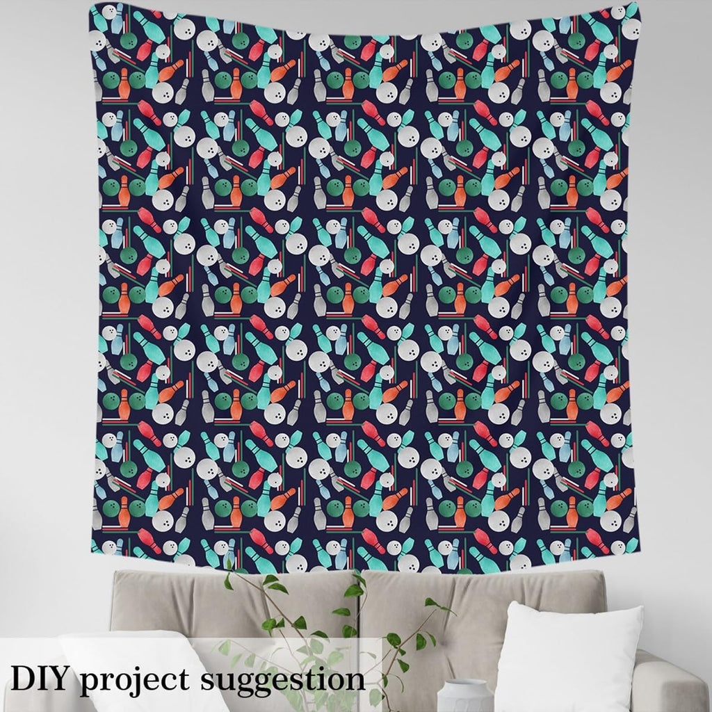 Bowling Abstract Watercolor Fabric by The Yard 10 Yards Soft