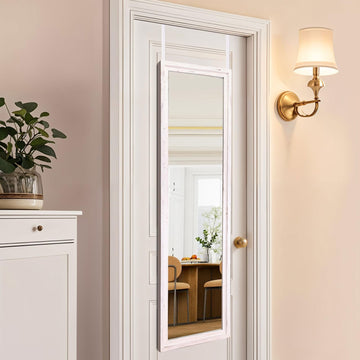 50"x16" Door Mirror, Rustic Full Length Mirror, Over The Door Hanging Mirrors Full Length, Wooden Hanging Mirrors
