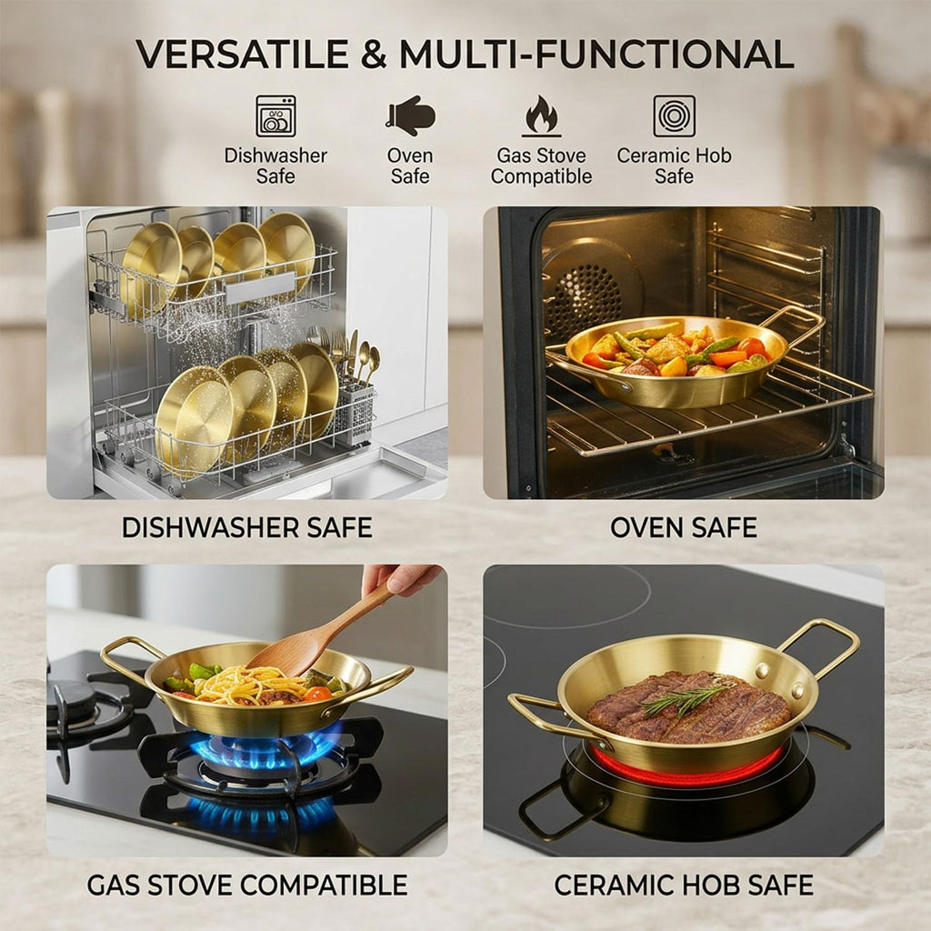 Pie pans Quirche Dishes Stainless Steel Set of 4, Specialty Gratins Pots and Pans Cookware, Au Gratin Baking Dish