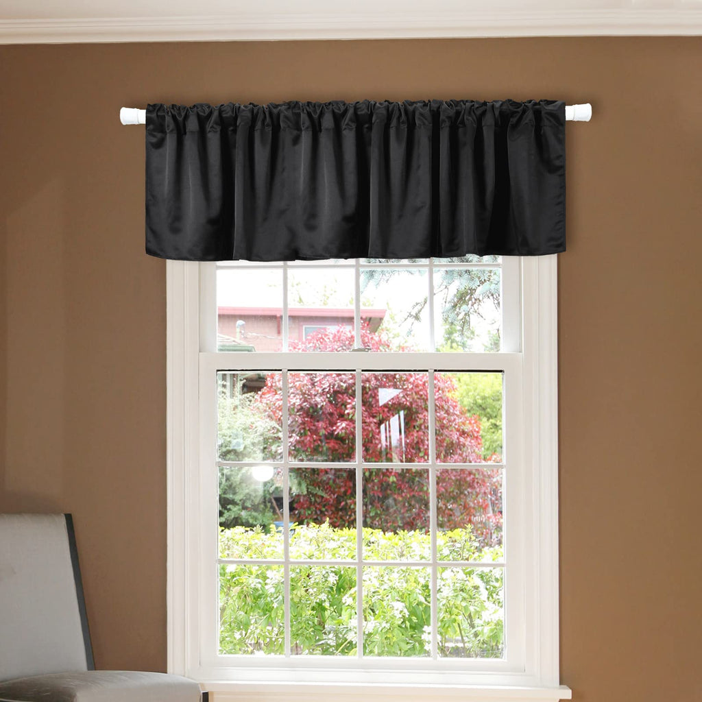 4pcs Black Valance Curtain Blackout Window Valance Basement Curtain