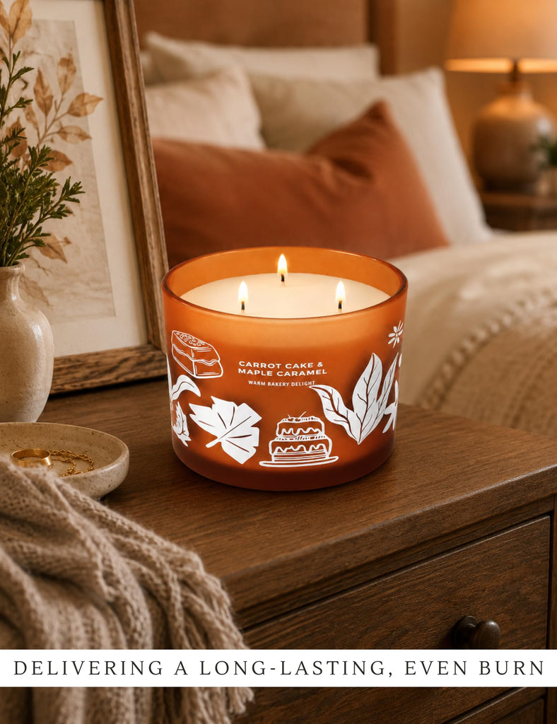 Carrot Cake Maple Caramel Scented Candle, Large 3-Wick Jar Candle