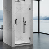 Framelss Hinged Shower Door, 36" W x 76" H Single Swing Pivot Shower Door