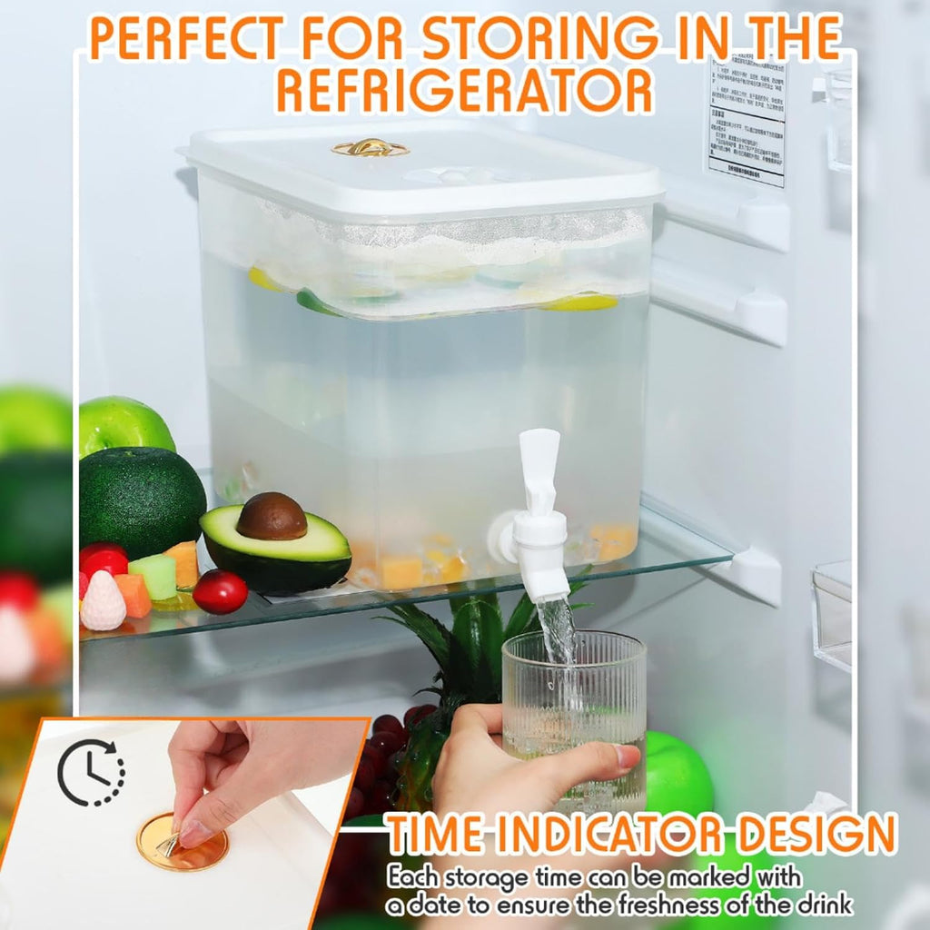 Gallon Drink Dispenser for Fridge with Leak Proof Spigot, 2 Pack - Set of 2