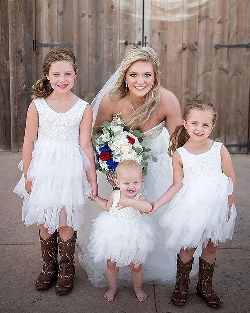 Backless A-line Lace Back Flower Girl Dress