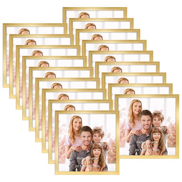 18 Sets 8x8 Picture Frames Gold, Photo Frame 8 x 8 for Wall Hanging or Tabletop, Square Frame Wall Gallery