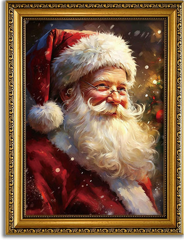 Vintage Santa Portrait 2026 Christmas Wall Art 12x16 inch Framed